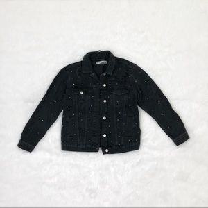 Topshop washes black denim jacket